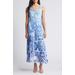 Print Sleeveless Chiffon Maxi Dress