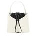 Two-tone Leather Mini Cut Out Bucket Bag