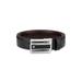Rectangular Cut-out Buckle Reversible Leather Belt