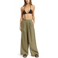 Vitamin A The Getaway High Waist Wide Leg Linen Cover-up Pants