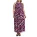 Floral Halter Neck Ruched Maxi Dress