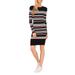 Stripe Long Sleeve Ribbed Sweater Dress