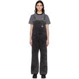 Black Bib Double Knee Overalls