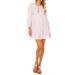 Embroidered Long Sleeve Cotton Minidress