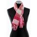 Checkered Print Fringe Trim Scarf