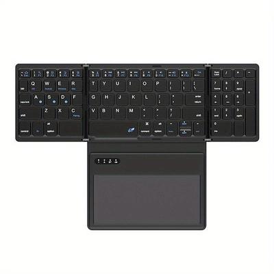 Wireless Rechargeable BT Keyboard With Touchpad Numeric Keypad Perfect for Phone Tablet