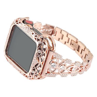 Jewelry Bracelet Compatible with Apple Watch band 38mm 40mm 41mm 42mm 44mm 45mm 49mm Bling Diamond Adjustable Breathable Stainless Steel Rhinestone Strap Replacement Wristband for iwatch Ultra 2