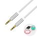 3.5mm Male to Male Audio Cable Aluminum Plated Plug 1M Auxiliary Cord for Car Headphone MP3 MP4 Speaker