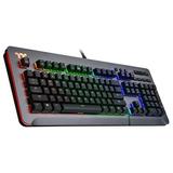 Thermaltake Level 20 RGB Titanium Aluminum Gaming Keyboard Cherry MX Silver Switches 16.8M Color RGB 32 color zone options support Alexa Voice Control Razer Chroma Sync compatible KB-LVT-SSSRUS-01