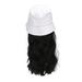Curly Hat Wig Black Brown Hair Detachable White Hat High Temperature Silk Short Wave Wig for Women