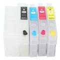 4 Colors Ink Cartridge with Permanent Chip Printer Refill Ink Box Replacement Black Cyan Magenta Yellow T2711 T2712 T2713 T2714