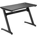 YZboomLife Gaming Desk Z Shaped Ergonomic Gaming Computer Desk E-Sports Game Desk with Cup & Headphone Holder and Mouse Pad Gamer Workstation Carbon Fiber Surface and Z-Shape Stee