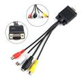 3RCA Converter Cable New VGA to Video TV Out S-Video AV Adapter VGA TO VGA Cable