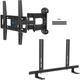 YINCHEN MD2379 Single Stud Full Motion TV Mount for 26-55 Inch TV VESA 400x400mm 99 lbs. Loading and MD5428 Heavy Duty Soundbar Mount Up to 26.5 lbs. Loading