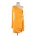 Camila Coelho Cocktail Dress - Bodycon Open Neckline Long sleeves: Orange Print Dresses - New - Women's Size Small