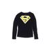 DC Comics Long Sleeve T-Shirt: Black Solid Tops - Kids Girl's Size X-Large