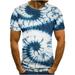 WQJNWEQ Mens Shirts Clearance Men s T-shirt 3D Unrelocated Abstract Print Short Sleeve Round Neck Fashion Casual Daily Holiday T-shirt top Blouses