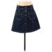 Madewell Denim A-Line Skirt Mini: Blue Solid Bottoms - Women's Size 00