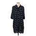 HOBBs Casual Dress - Shift Collared 3/4 sleeves: Blue Dresses - Women's Size 4