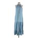 Vince Camuto Casual Dress - Midi High Neck Sleeveless: Blue Solid Dresses - Women's Size X-Small