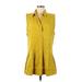 Free People Casual Dress - Mini Collared Sleeveless: Yellow Print Dresses - New - Women's Size Medium