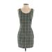 Gap Casual Dress - Mini Scoop Neck Sleeveless: Green Plaid Dresses - Women's Size 4
