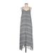 Madewell Casual Dress - Midi Plunge Sleeveless: Gray Dresses - Women's Size Small