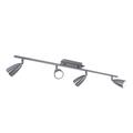 Plafonnier 4 spots spot strip plafonnier orientable nickel mat, acier, 4x douilles GU10, Lxl 78,5x7