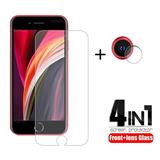 4-in-1 For iphone SE 2022 Glass For iPhone SE 2022 Tempered Glass Screen Protector For iphone 7 8 Plus 14 Pro Max SE 2022 Glass For SE 2020 2 Front and 2 Lens
