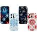 4 Pack Christmas Snowflakes Shockproof Phone Case TPU Soft Shell Camera Protection Anti-Scratch for iPhone 15 Pro Cases