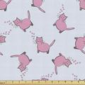 Cat Lover Fabric by the Yard Romantic Pink Cats in Cartoon Style Drawing with Little Hearts Kitty Whiskers Decorative Upholstery Fabric for Sofas Home Accents 2 Yards Pale Grey Pink by Ambesonne