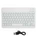 Wireless Bluetooth Keyboard 10in with RGB Backlight Square Keycap for Phone TabletWhite Russian
