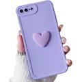 for iPhone 8 Plus Case iPhone 7 Plus Case 5.5 inch Cute 3D Love Heart with Anti-Fall Lens Cameras Cover Protection for iPhone 7 Plus/8 Plus Soft TPU Shockproof Phone Shell for Women Girls Purple