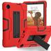 Rugged Case for TCL Tab 8 LE/WiFi Tablet (Model 9137W/9132X) 2023 Release 8.0 Inch - Durable Shockproof Back Cover Case with Kickstand Lightweight Protective Sturdy Hard Shell Cover Red+Black
