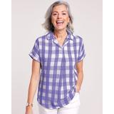 Blair Women's Plaid Gauze Dolman Shirt - Purple - L - Misses