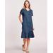 Blair Women's Essential Knit Flounce Hem Dress - Blue - M - Misses