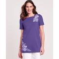 Blair Women's Short-Sleeve Square-Neck Anytime Tunic - Purple - XLG - Womens