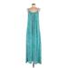 Love Stitch Casual Dress - A-Line Scoop Neck Sleeveless: Teal Dresses - Women's Size Medium