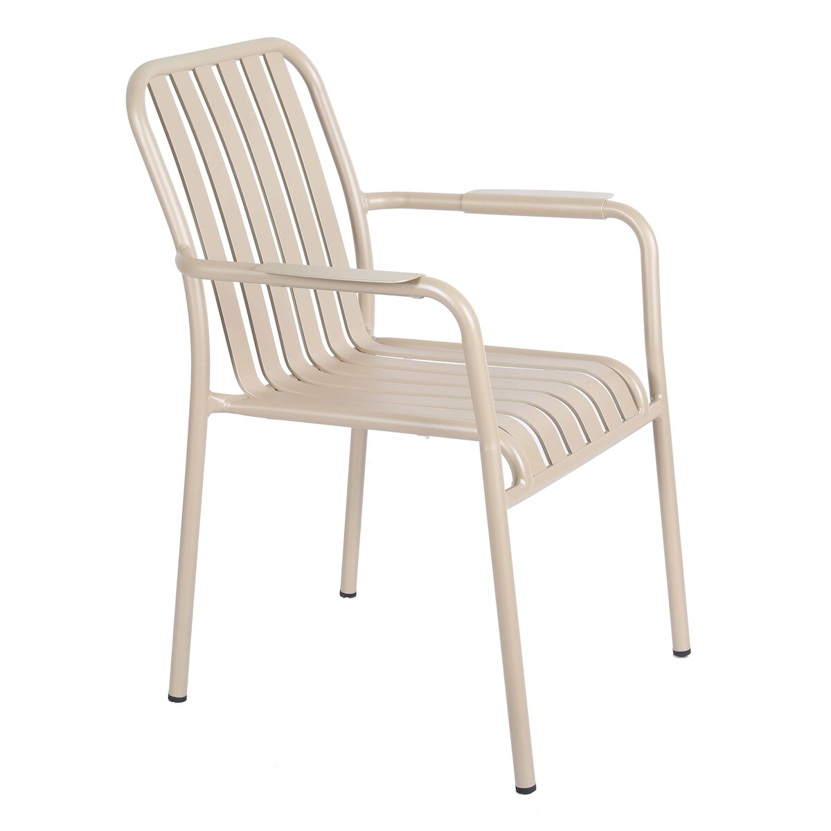 Oviala Business Terrassenstuhl mit Armlehnen aus taupefarbenem Aluminium Image