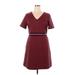 Draper James Casual Dress - A-Line V Neck Short Sleeve: Red Print Dresses - Women's Size X-Large