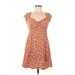 Aeropostale Casual Dress - Mini: Orange Print Dresses - Women's Size Medium