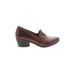 Dansko Heels: Loafers Chunky Heel Work Brown Solid Shoes - Women's Size 40 - Round Toe