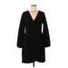 Madewell Casual Dress - Mini V Neck Long sleeves: Black Solid Dresses - Women's Size Medium