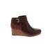 Dr. Scholl's Ankle Boots: Burgundy Solid Shoes - Women's Size 6 1/2 - Round Toe