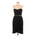 Adrianna Papell Cocktail Dress - Party Open Neckline Sleeveless: Black Solid Dresses - Women's Size 10