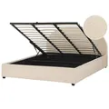 Beliani Boucle Eu Super King Size Ottoman Bed Beige Vaucluse