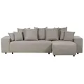 Beliani Left Hand Fabric Corner Sofa Bed With Storage Taupe Luspa