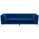 Beliani 3 Seater Velvet Fabric Sofa Cobalt Blue Sotra