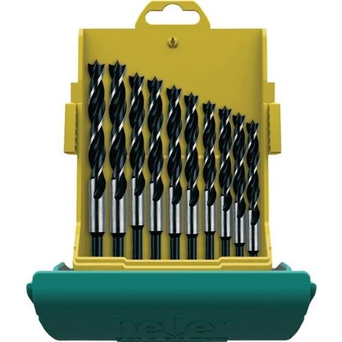 CV Holzspiralbohrersatz 10tlg.D.3,4,5,6,7,8,9,10,11,12mm Maxxbox CV-Stahl Image