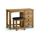 Ashfield Classic Oak Single Pedestal Dressing Table With Dressing Stool